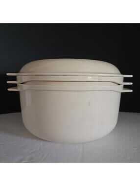 3 piece Tupperware Microwave Stack Cooker Casserole 3 qt + 1.75 qt + 8 oz Almond